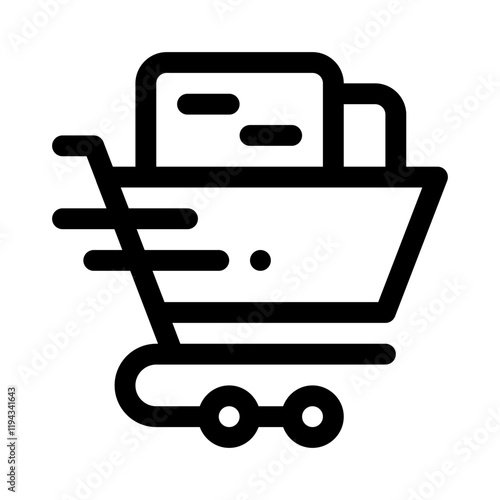 Shopping cart line icon