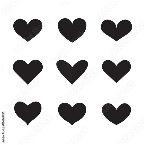 Hearts on black
