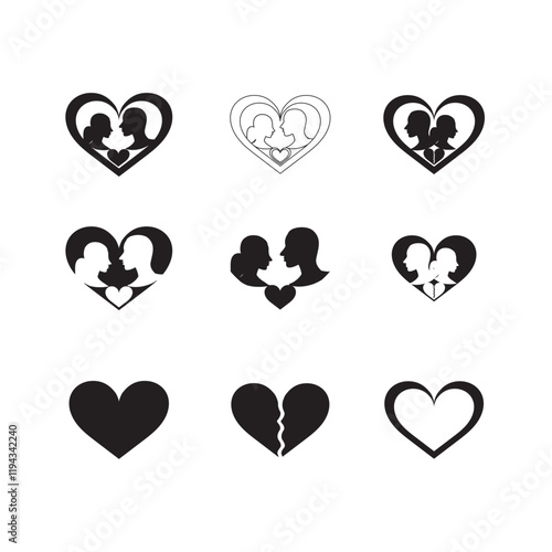 Illustration of heart icons