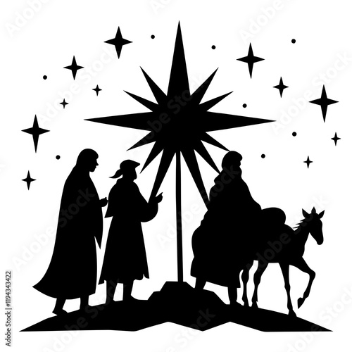 bethlehem star silhouette vector