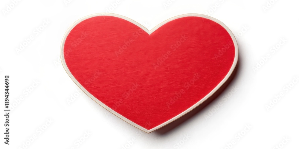 Fototapeta premium Red Heart Shape Sticker Isolated on White Background