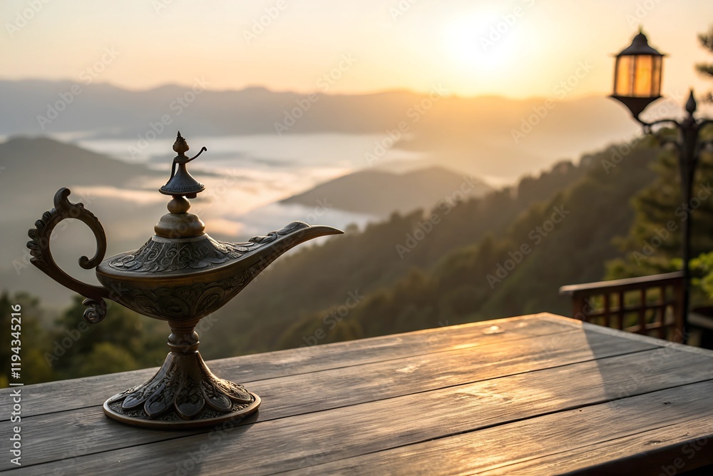 Obraz premium Ornate lamp under sunlight