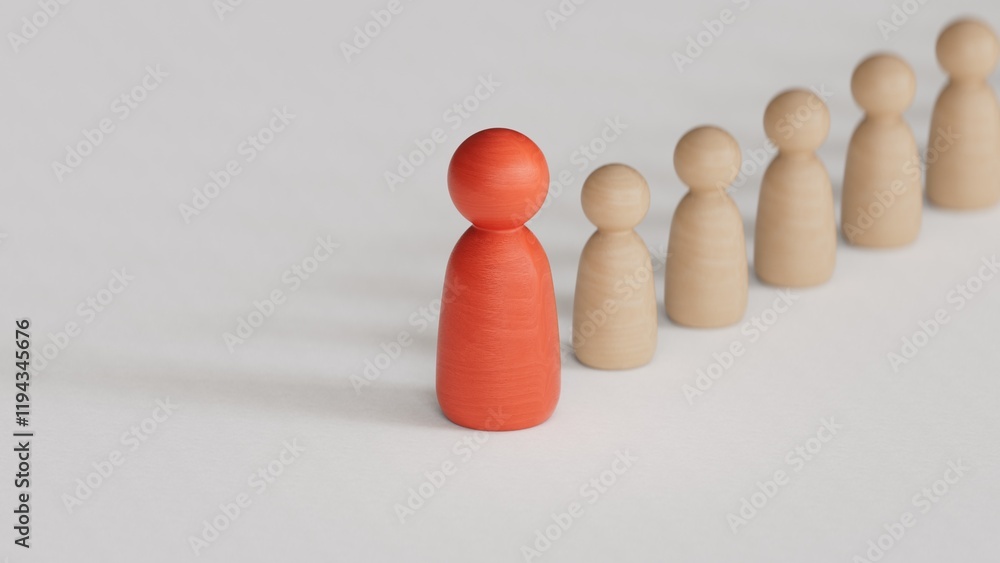 Leader of group. Leadership and teamwork concept. economic status and social achievement.3D rendering on white background. Leader of group. Leadership and teamwork concept. economic status and social achievement.3D rendering on white background.