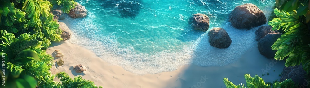 Clean seashore view flat design top view coastal theme animation Clean seashore view flat design top view coastal theme animation