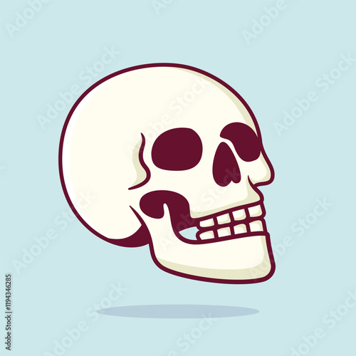 illustration cute cartoon skull