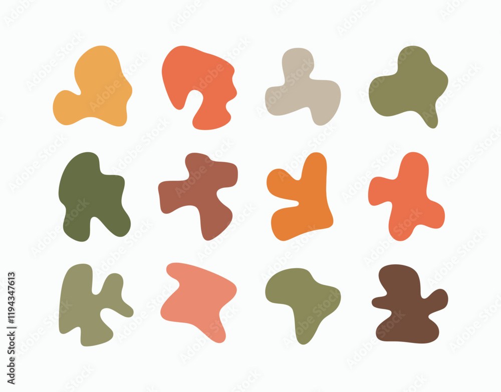 Organic Blob Silhouette Collection Vector Template Organic Blob Silhouette Collection Vector Template