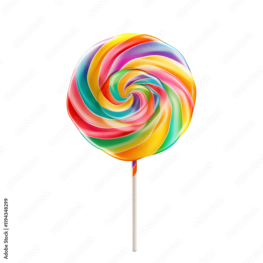 Colorful Rainbow Lollipop isolated on transparent background Colorful Rainbow Lollipop isolated on transparent background