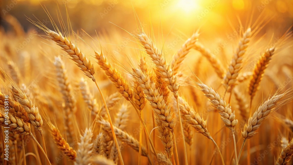 Golden Wheat Field at Sunset Abundant Harvest and Rural Landscape Golden Wheat Field at Sunset Abundant Harvest and Rural Landscape