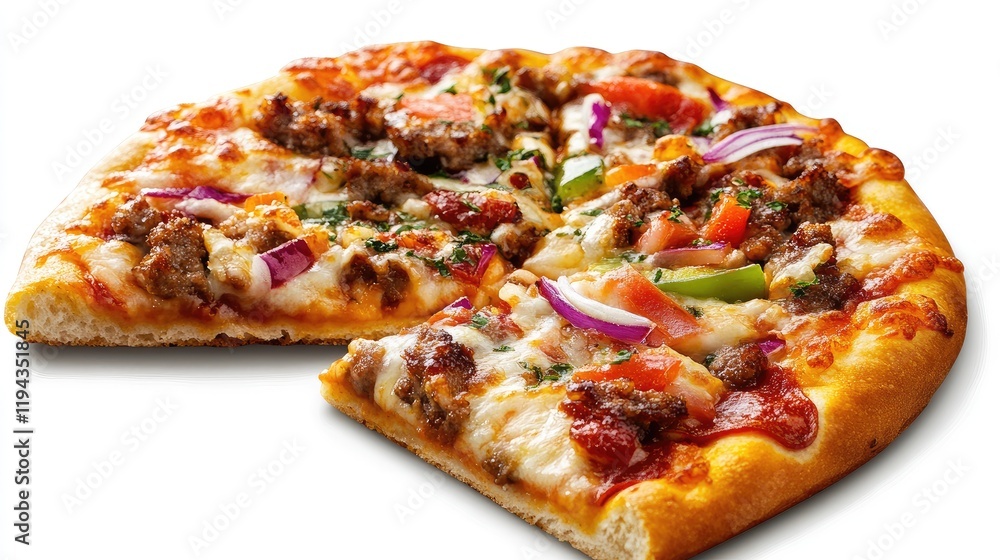 Deliciously Topped Pizza Slices Featuring Savory Ingredients and Fresh Vegetables Deliciously Topped Pizza Slices Featuring Savory Ingredients and Fresh Vegetables