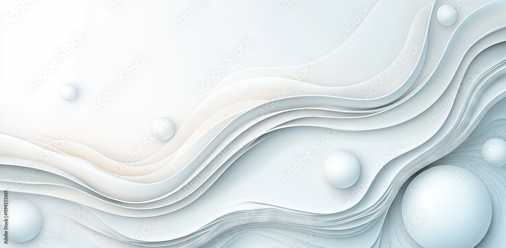 Obraz premium Minimalistic white textures with flowing lines perfect for clean and futuristic design.