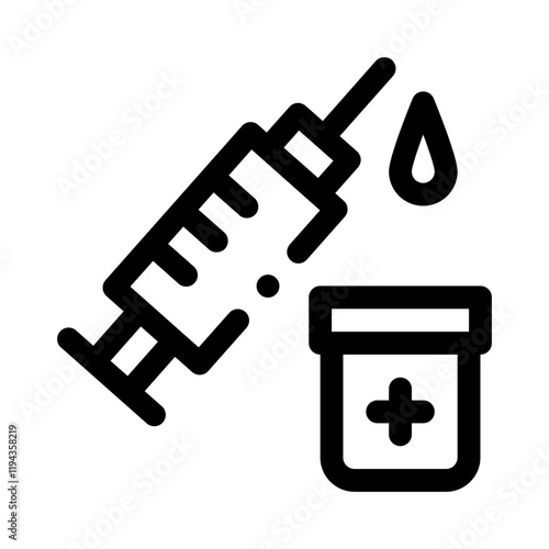 Syringe line icon