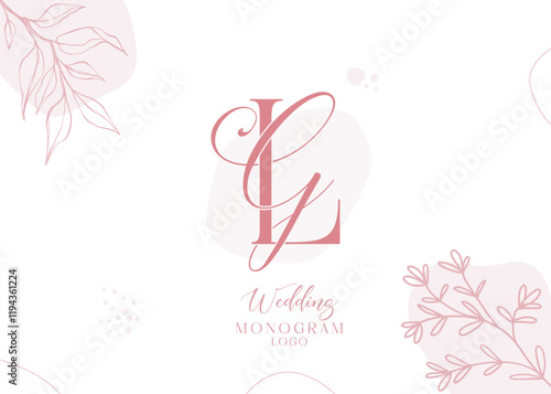 Wedding initial GL and LG monogram logo