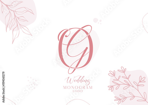 Wedding initial GO and OG monogram logo