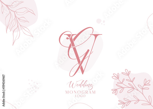 Wedding initial GV and VG monogram logo photo