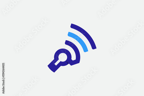 combination of lock logo and wifi signal internet security concept