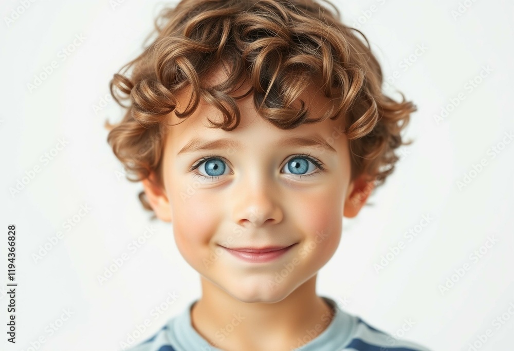 Portrait of a young boy with blue eyes and curly hair Portrait of a young boy with blue eyes and curly hair