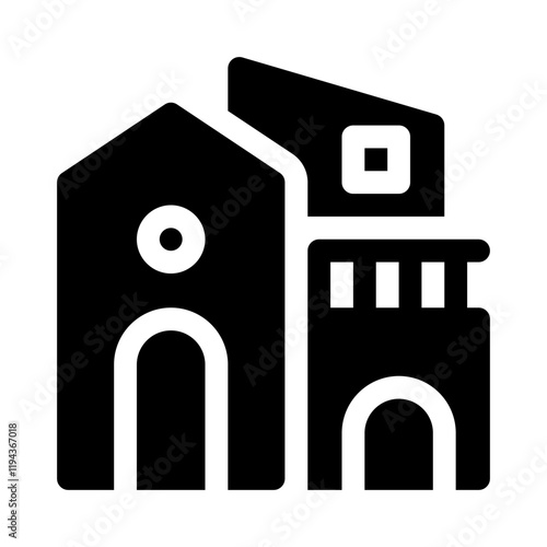 Villa House glyph icon