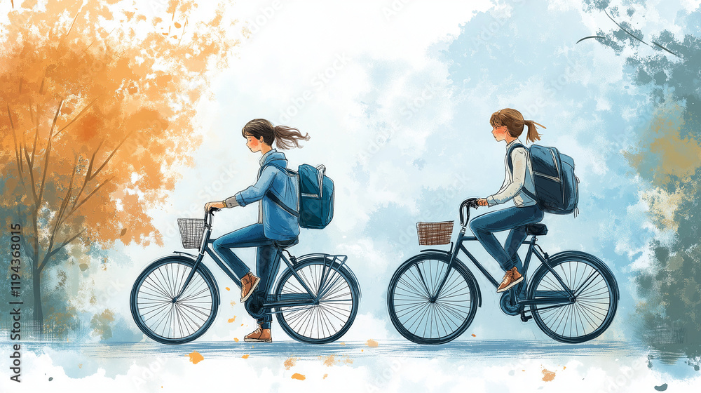 Obraz premium person riding a bike