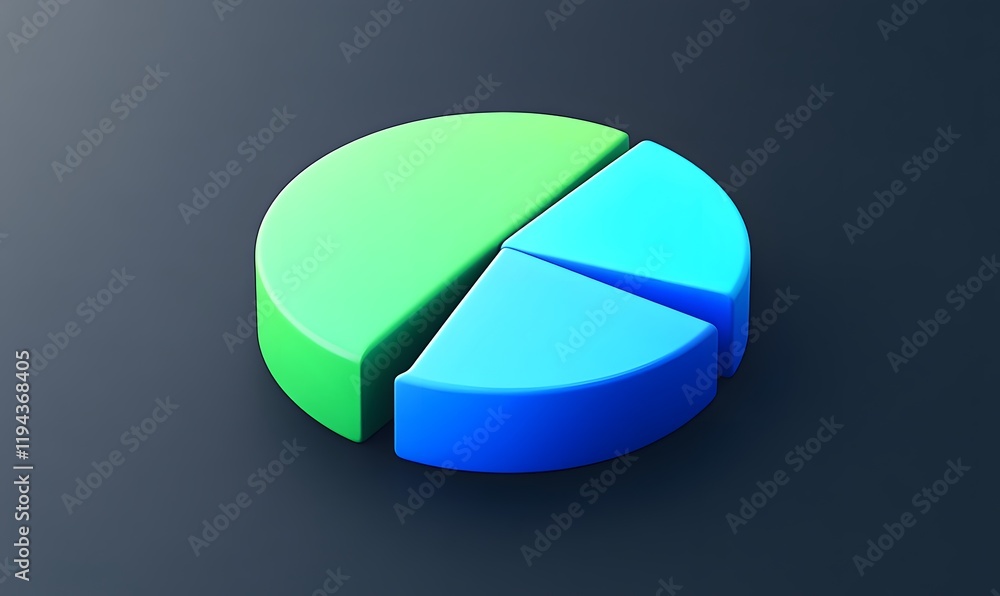 Obraz premium 3D isometric pie chart showing data segments.