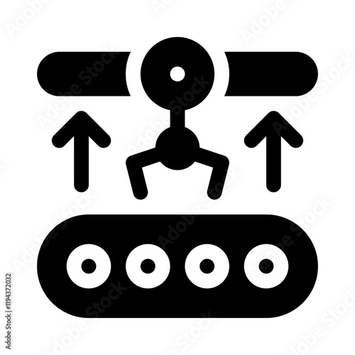 Assembly line glyph icon