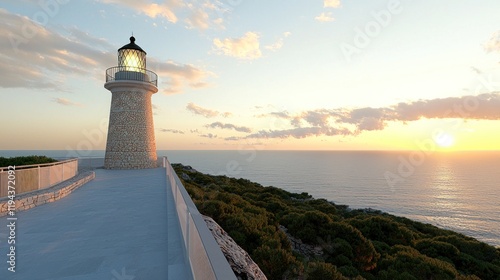Lighthouse Sunset Seascape