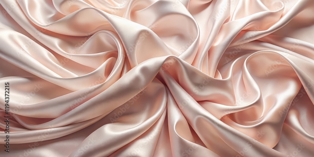 Fototapeta premium Draped Blush Pink Silk Fabric Showing Luxurious Texture and Soft, Gentle Waves