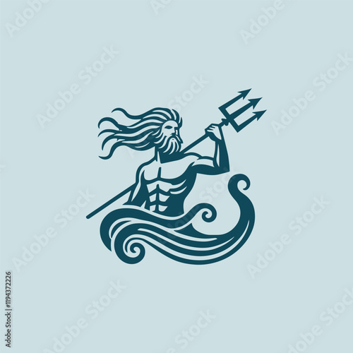 Poseidon and Trident Logo