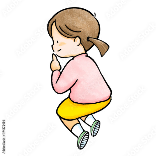 ないしょ話をしている女の子のイラスト