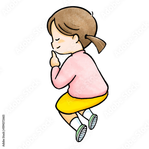 ないしょ話をしている女の子のイラスト