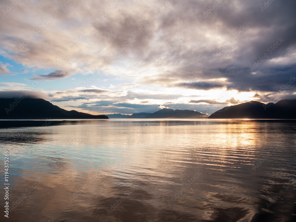 Beautiful sunset at Alaskan waterways Beautiful sunset at Alaskan waterways