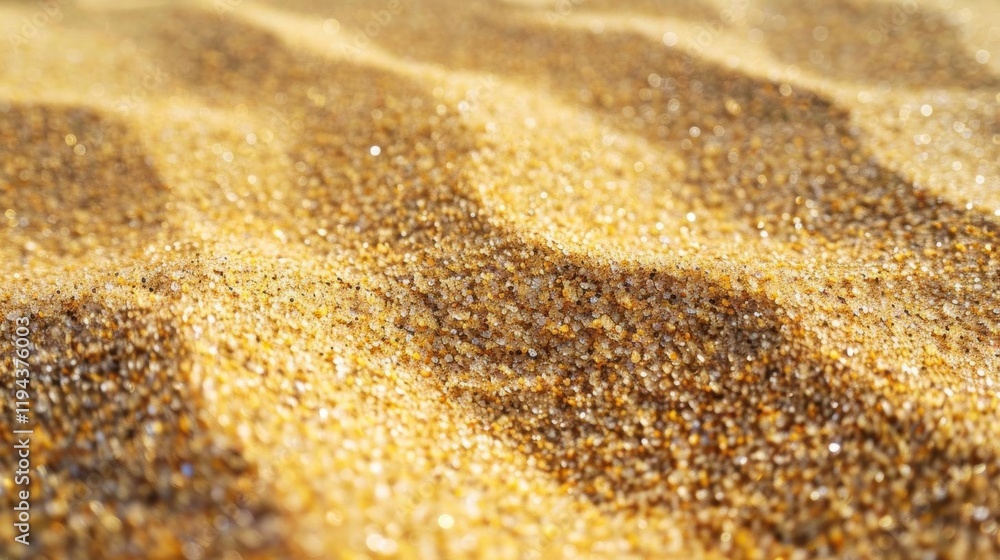 Close-up of textured sand with shimmering grains under sunlight. Close-up of textured sand with shimmering grains under sunlight.
