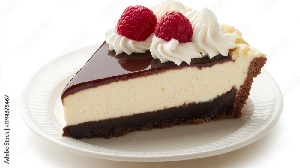 A delicious slice of Boston Cream Cheesecake A delicious slice of Boston Cream Cheesecake