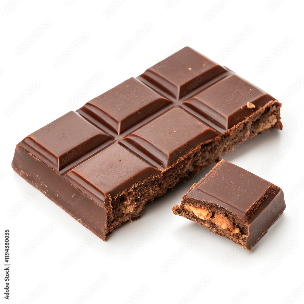 Broken Chocolate bar, On isolated white background, Clipping path. Cut out Broken Chocolate bar, On isolated white background, Clipping path. Cut out