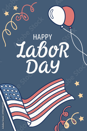 Celebrate labor day with ai generated happy designs american flag digital art festive environment creative perspective