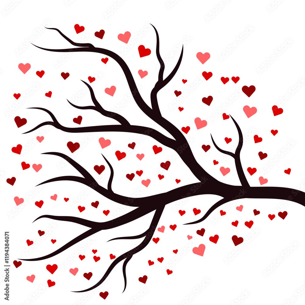 Fototapeta premium Valentine's Day Heart Branch