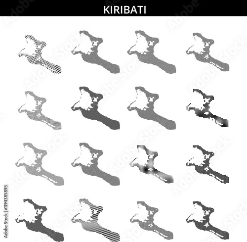 Wallpaper Mural Map outline of Kiribati with a dotted design representing islands Torontodigital.ca