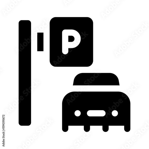 Parking lot glyph icon