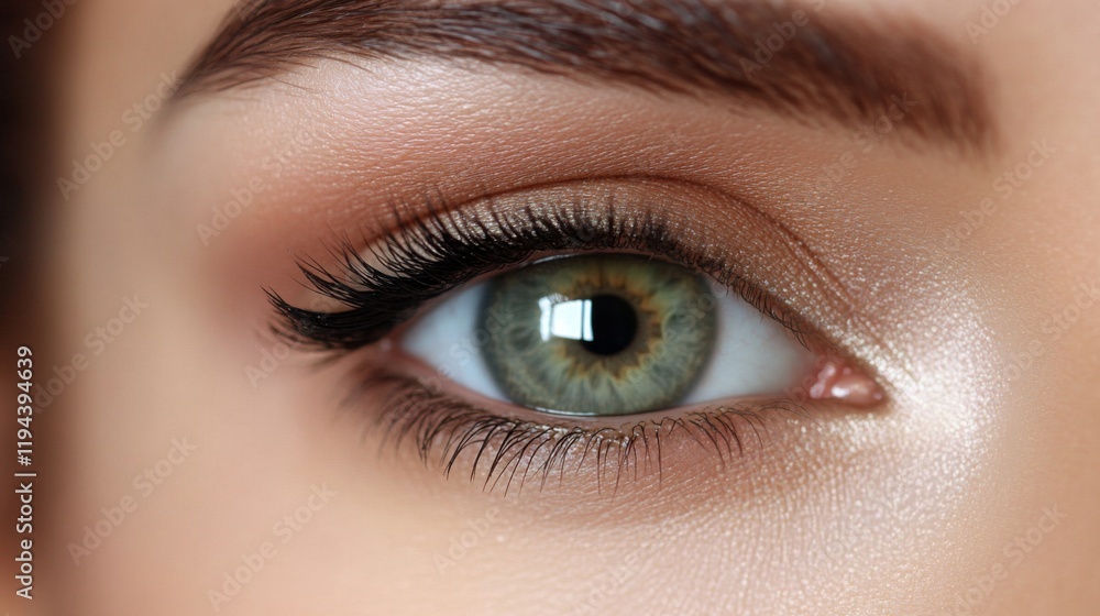 High-resolution close-up of a woman with beautifully done makeup, including elegant eye makeup and a soft, natural lip color, capturing her graceful style. High-resolution close-up of a woman with beautifully done makeup, including elegant eye makeup and a soft, natural lip color, capturing her graceful style.