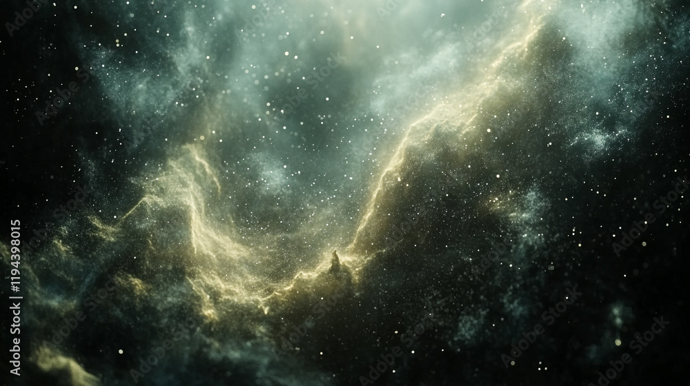 Obraz premium Cosmic clouds and glowing particles create a stunning view of the universe at night
