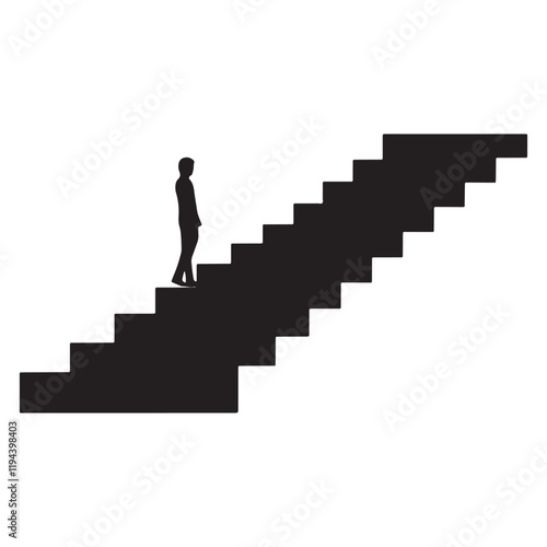 Staircase icon silhouette vector illustration