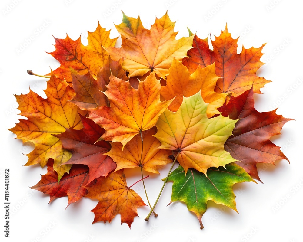 Fototapeta premium autumn maple leaves isolated on a white background