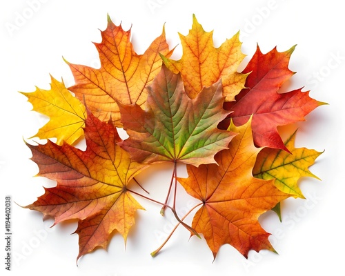 Wallpaper Mural autumn maple leaves isolated on a white background Torontodigital.ca