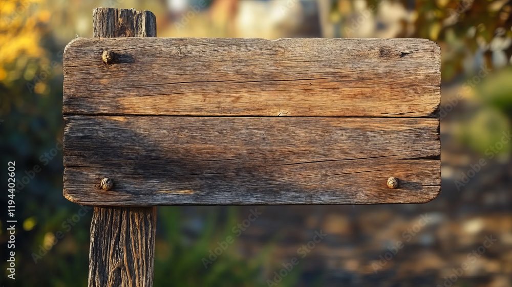 Fototapeta premium Vector realistic illustration of wooden signboard