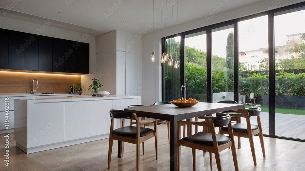 Bright and open minimalist kitchen with dining table chairs and design for a stylish living room space inspiration interior design Bright and open minimalist kitchen with dining table chairs and design for a stylish living room space inspiration interior design