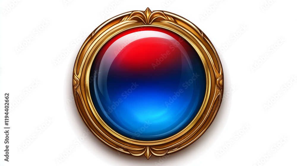 Medieval ui game sprite button with gold border cartoon design. Isolated long golden royal gui vector rpg element for shooter animation. Menu horizontal panel assets for app in red and blue. Medieval ui game sprite button with gold border cartoon design. Isolated long golden royal gui vector rpg element for shooter animation. Menu horizontal panel assets for app in red and blue.