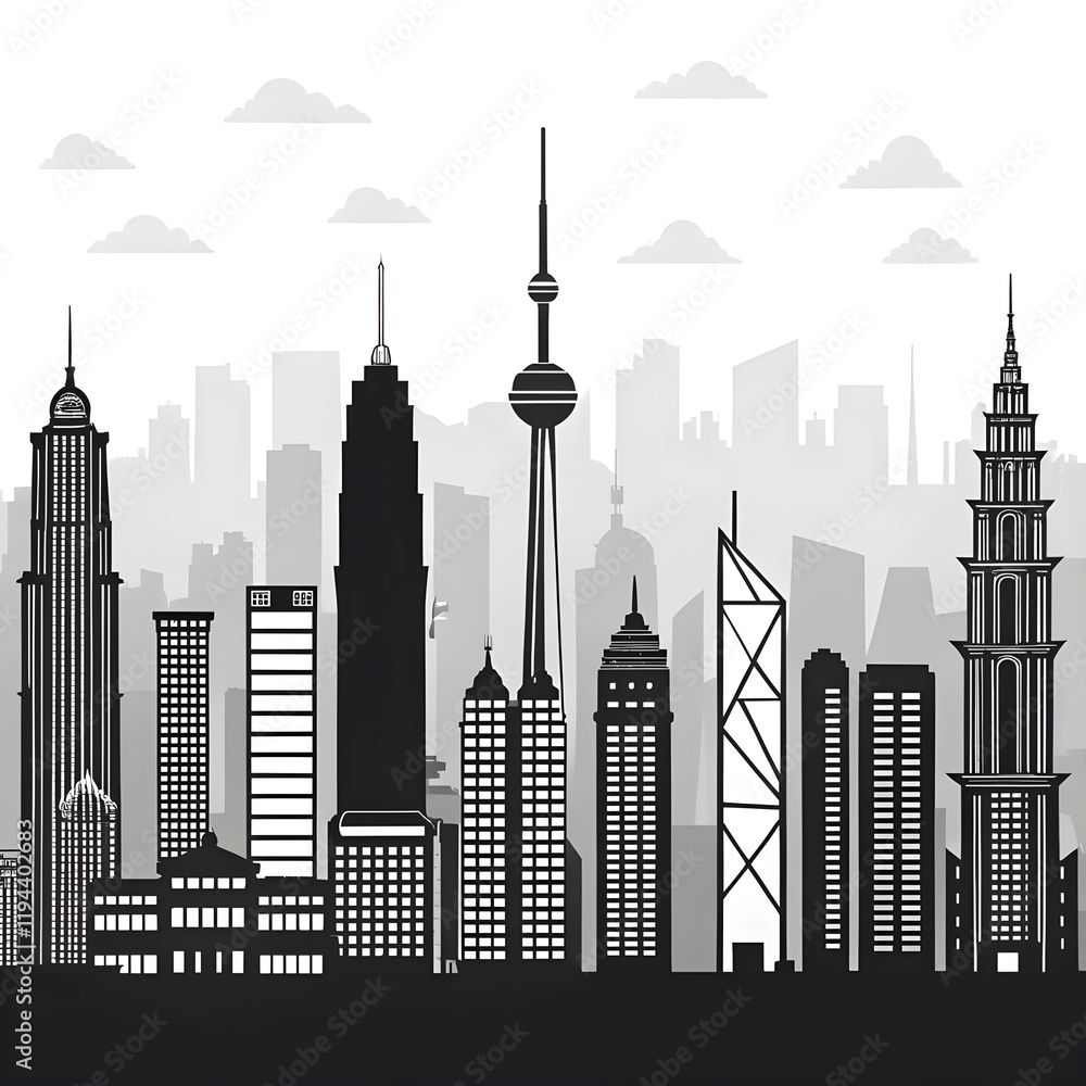 Fototapeta premium The city silhotte