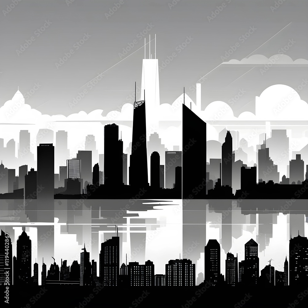 Fototapeta premium The city silhotte