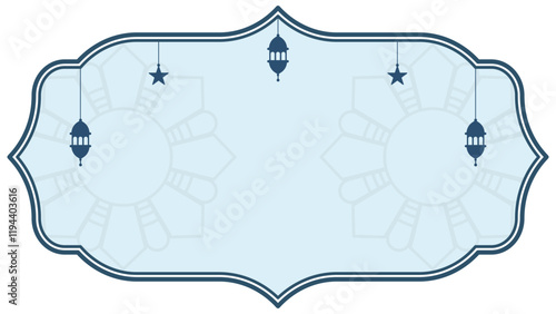 Background with Islamic Frames for Ramdhan Kareem and Eid. Landscape Frame Concept
