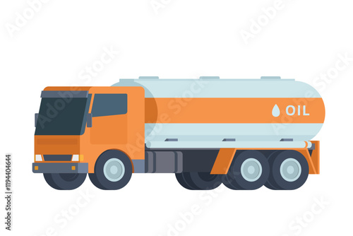 Oil Tanker Truck Vector Illustration. Fully Editable and Scalable Design