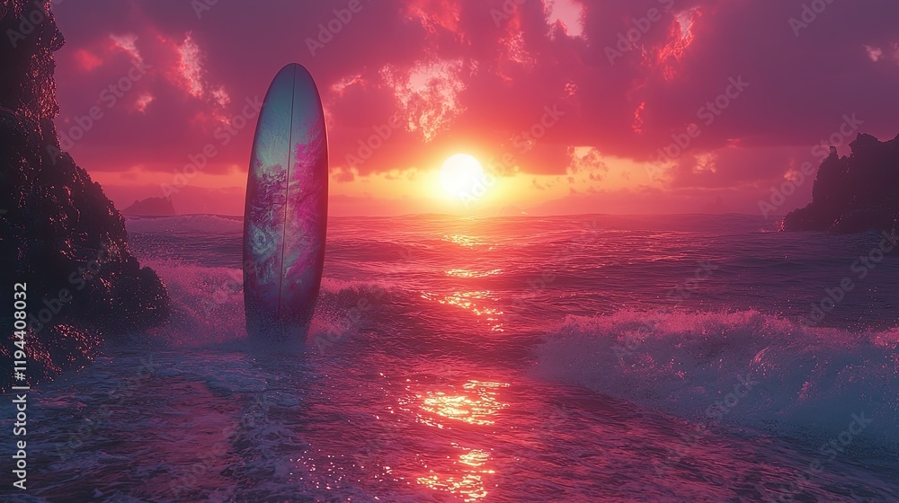Sunset Surf Session: A Vibrant Ocean Escape Sunset Surf Session: A Vibrant Ocean Escape
